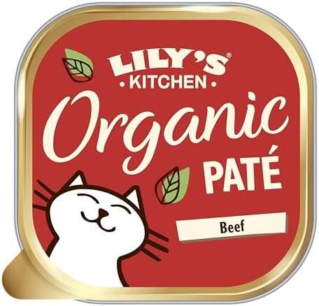 Lily’s Kitchen Made with Natural Ingredients Adult Cat Food Tray Organic Beef Grain-Free Recipe 19 x 85g