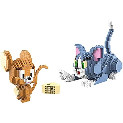 RSVT Kids Cartoon Building Blocks Mini Cat Building Bricks Toy Mouse Tom Jerry Great Gift 1524Pcs Cover