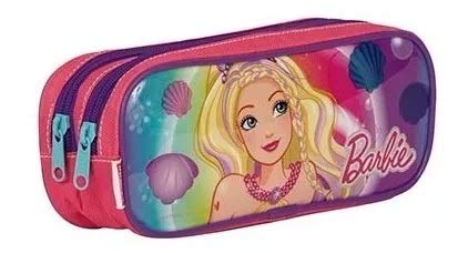 Mochila Barbie Sereia Colors 3d Rodinhas G 2018 + Estojo