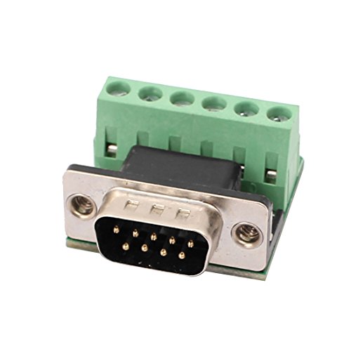 Aexit DB9 D-SUB 9 pines macho a terminal de 6 posiciones miniatura 1