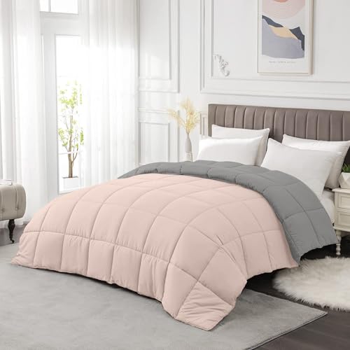 Image of Razzai Restful Sleep Microfiber Summer Season Ac Reversible Comforter 220 GSM (90 inch x 100 inch Inches /228cm x 254cm) - Double Bed Comforter|Silver /Peach|