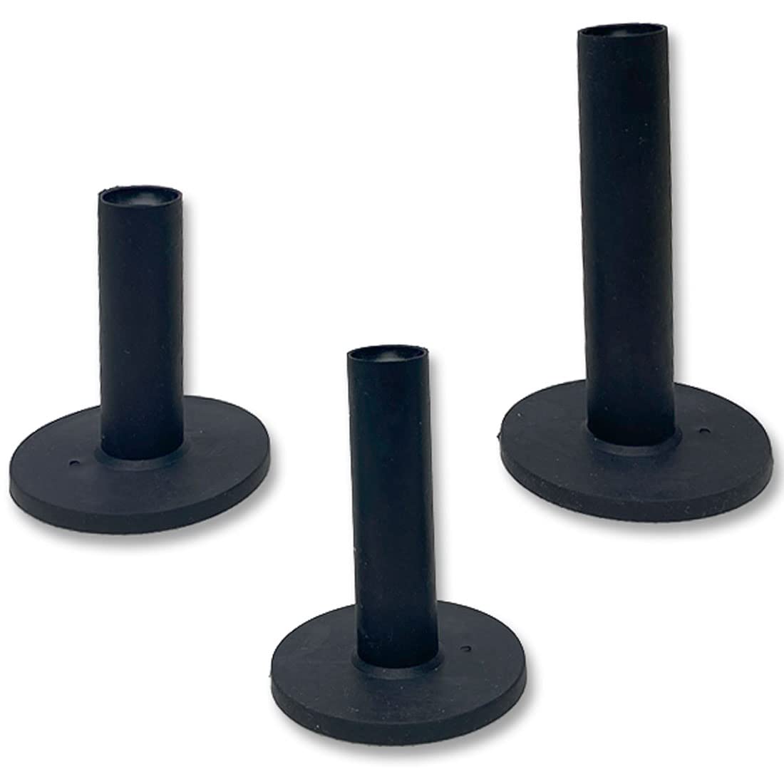 Amazon | ゴム製ゴルフティー3個セット 55mm 65mm 80mm 黒 ティー