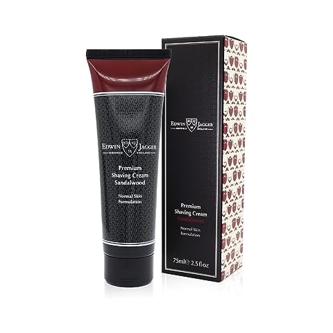 Edwin Jagger 99.9% Natural Premium Shaving Cream, 75ml Tube - Sandalwood, 2.5-Ounce Cover