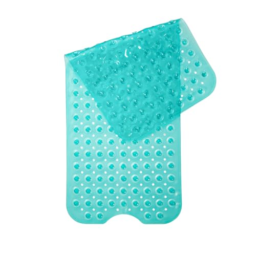 Alfombra Antideslizante para Bañera y Ducha 100x40cm - 200 Ventosas Ultra-Fuertes, Material Suave Antibacterial, Lavable a Máquina, Color Anti-Manchas - Seguridad Familiar y Diseño Moderno(Verde)