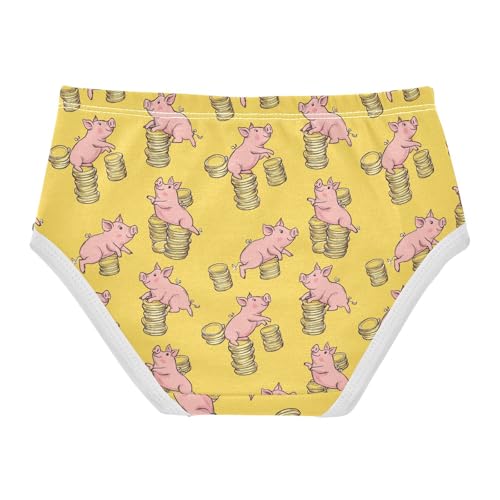 Girls' Underwear Gold Coin Pig Cotton Stretch Comfort Toddler Panties2