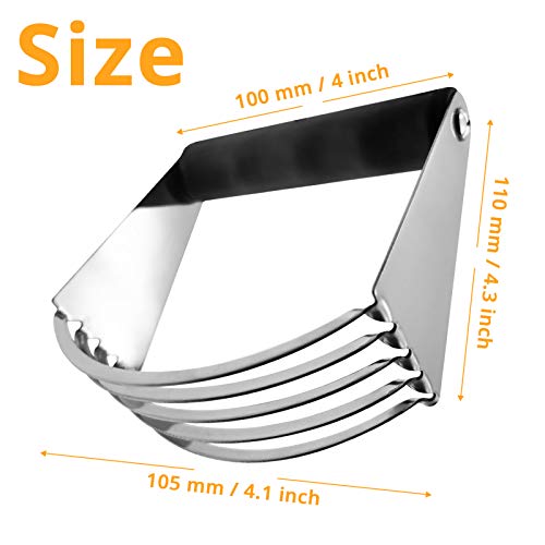 Kufung Dough Blender Stainless Steel Pastry Cutter Multipurpose Bench Scraper Great As Dough Cutter For Pastry Butter And Pizza Dough Smooth Baking Dough Tools (Leather Handle, 5 Blades) #TOP1