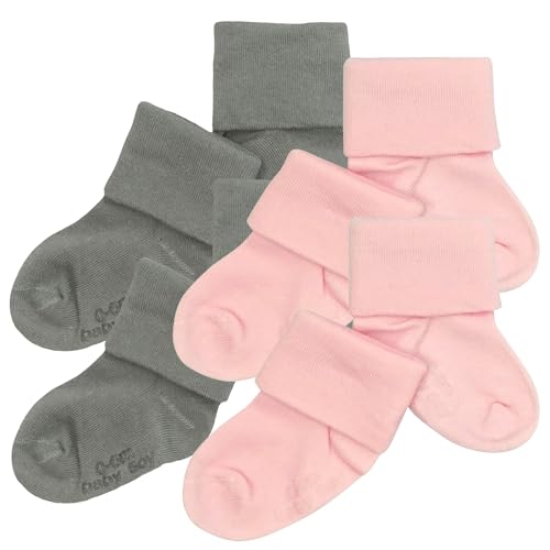 Image of Babysoy Unisex Newborn Baby Gripper Socks – Toddler Boy & Girl Ankle Socks with Grip - Pack of 4s & 6s