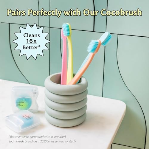 Image of Cocofloss Expanding Woven Dental Floss by Cocolab, Waxed Tooth Floss for Daily Oral Care, Coconut Oil Infused, Vegan, for Adults and Kids, Orange Scent, 1 Pack