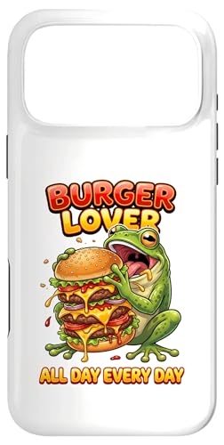 Funny Burger �O���t�B�b�N �t�@�[�X�g�t�[�h���D�� ���[���A �`�[�Y�o�[�K�[ �J�G�� �X�}�z�P�[�X iPhone 17 Pro Max �p