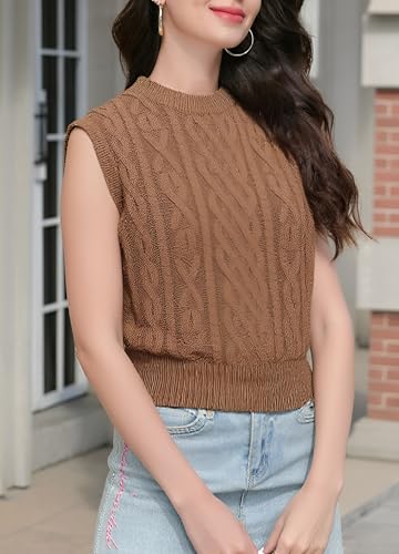 Image of Joe Wenko Womens Cable Knit Sleeveless Sweater Vests