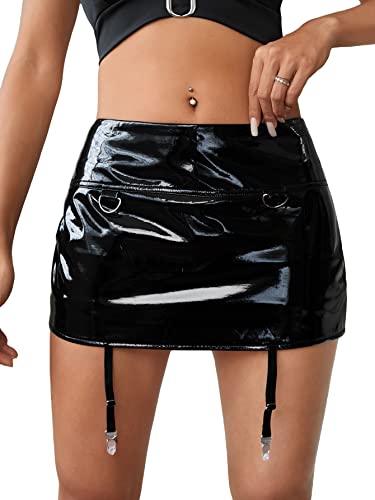 Amazon.com: WDIRARA Women's Low Waist Pu Leather Club