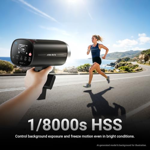 Image of NEEWER 200Ws 2.4G TTL Outdoor Strobe Flash Compatible with Godox, 1 /8000s HSS Portable Studio Photography Monolight with Modeling Light /3200mAh Battery /750 Flashes /1.5s Recycle, Q200