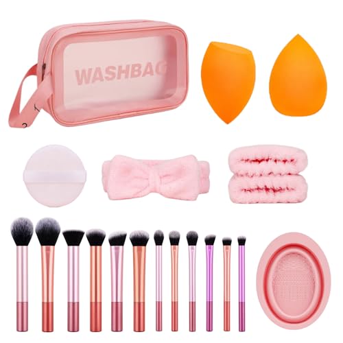 Juego de 20 brochas básicas esenciales para maquillaje, sombra de ojos, brochas de maquillaje, polvos, brochas cosméticas
