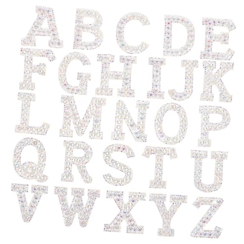 DIYEAH 26 Uds Pegatinas De Letras Con Diamantes De Imitación Apliques De Letras Diamantes De Imitación Letras Plateadas Pegatinas Del Alfabeto Diamantes De Imitación