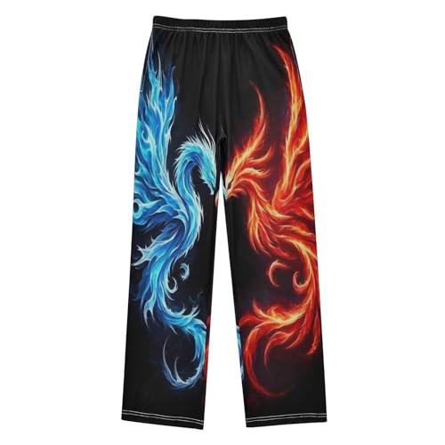 Pajama Pants Fire Dragon Phoenix Long Sleep Pants Lounge Bottoms