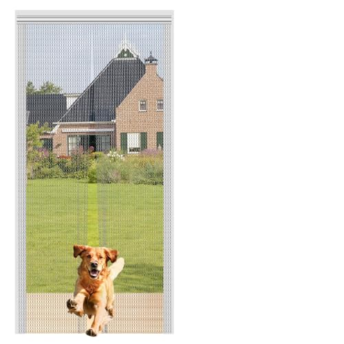 Woobroo Aluminium Chain Curtain 90 x 210cm,Premium Door Fly Chain Screens,Chain Door Screen,Metal Fly Screen Curtain Insect Control for Doorways