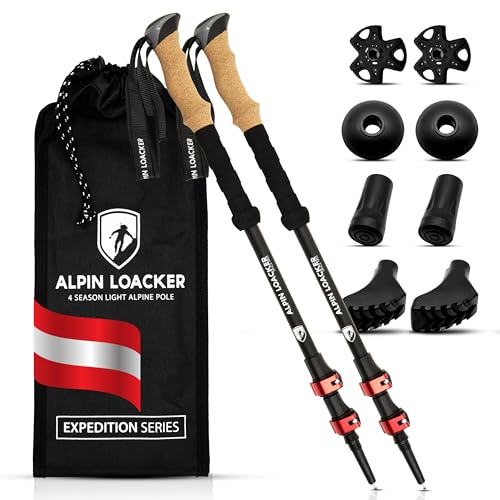ALPIN LOACKER Teleskop Wanderstöcke Aluminium mit Korkgriff I Leichte...