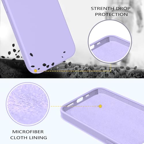 Image of DIZORO Microfiber Candy Case Compatible for iPhone 13 Pro Max Shockproof Slim Back Cover Liquid Silicone Case - Purple