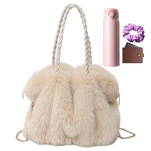 Lush Purse - Bolso cómodo de 25,4 cm, ajustable, de viaje suave | Este bolso esponjoso ultra suave y de fabricación excepcional está meticulosamente diseñado para un, beige, Se référer
