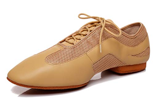 Minishion Men's Latin Ballroom Lace-up Breathable Mesh Synthetic Sport Practics Dance Shoes L400