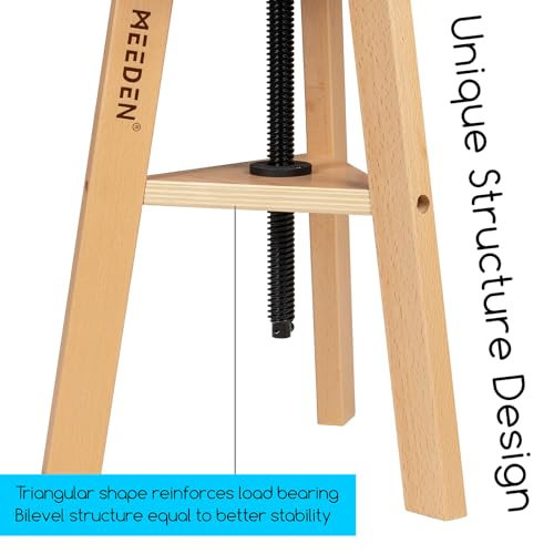 Meeden MTDZ002 Wooden Drafting Stool With Adjustable Height, Artist Stool,Office Studio Stool, Up To 220 Lbs,German Beech Wood thumb #4