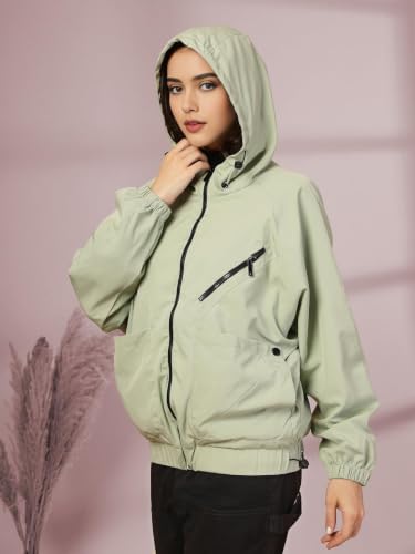 Image of CHKOKKO Sunscreen Jacket for Women Hooded Zipper Sports Jacket | UV Protection | Sun Protective | Lightweight Water Resistant | Riding Biker | Outdoor Travel Gym Running