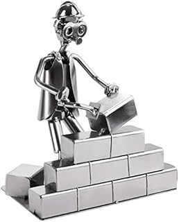 BRUBAKER Screw Man Bricklayer - Handmade Iron Figure Metal Man - Metal Figure Gift Idea for Bricklayers and Craftsmen