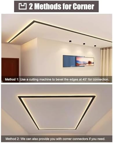 LED Crown Molding Ceiling Coving Trim for Indirect Lighting - Wall & Stair Illumination, Perfect LED Diffuser Cover for Living Room & Bedroom Decor(3.7m (12.1ft))