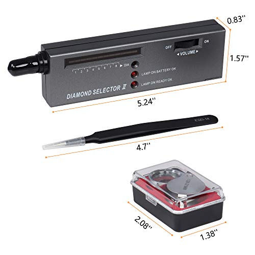 Miuono Diamond Tester, Professional Diamond Gem Tester Pen With 10X Magnifier And Tweezers For Novice And Expert (Battery Included) #TOP7