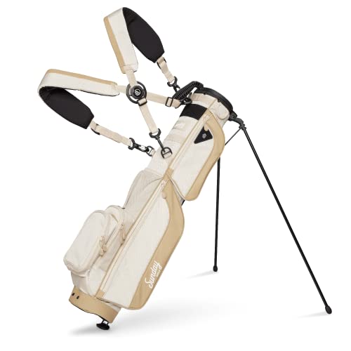 The Original Sunday Golf Loma XL Bag Lightweight Golf Bag with Strap & Stand Easy to Carry Pitch n Putt Stand Bag for Driving Range Par 3 & Executive Courses 3.4 lbs (Toasted Almond)