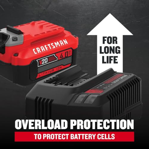 Image of CRAFTSMAN 20V Power Tool Battery 2-Pack, Lithium-ion with Charger (CMCB204-2CK)