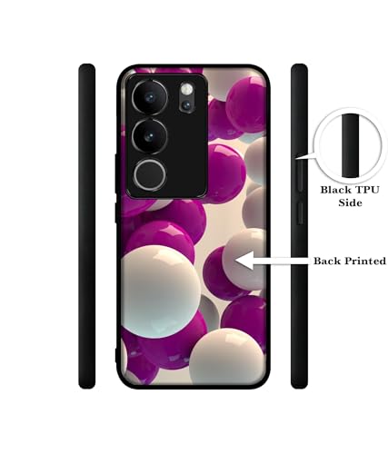 Image of 3D Balloons Design Premium 2D Printed Metal Back Case Cover for Vivo V29 5G / V29 Pro 5G
