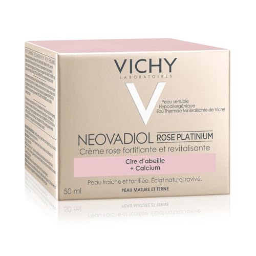 Vichy - Neovadiol - Crème de Jour anti-âge Rose Platinium - Enrichie en Calcium et Cire d'Abeille - Crème anti-âge Hydratante, Fortifiante et Tonifiante - Soin Visage Pour Peaux Matures