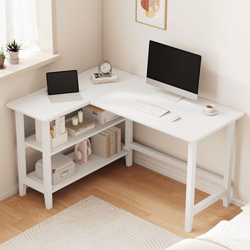 IOTXY Reversible L-Shaped Office Desk - 45" Compact Corner Computer