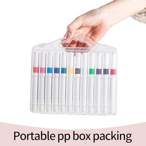 Image of Acrylic Marker Pens - 12 Vibrant Colors, Fine Tip, Quick-Dry, Water-Based Ink for DIY Crafts, Rock, Wood, Glass, Paper, Fabric Art for Kids & Adults (Acrylic MarkerPen 12)