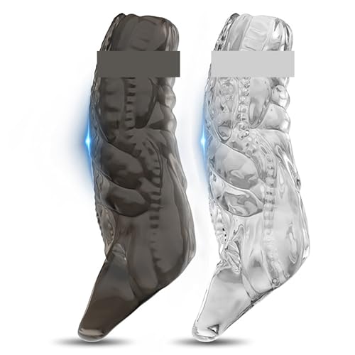 ペニスサック アダルトグッズ 男性用 柔らかい 透明 TPE製 コックリング ペニス シリコン 弾力 凹凸テクスチャ 大人のおもちゃ 男性向け コックサック ペニスグッズ メンズ ペニスリング 男性用 アダルトグッズ ペニス拘束具-タイプ1 ブラックと透明 - 画像1