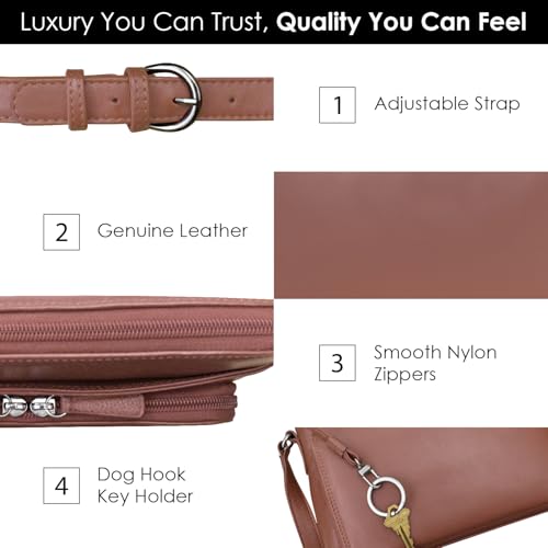 Image of ili New York Genuine Leather Crossbody Bags for Women - Premium RFID Blocking Shoulder Bag Organizer with Adjustable Strap