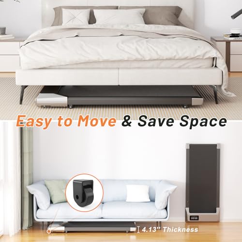 image for SupeRun Walking Pad, Under Desk Treadmill, 3 in 1 Portable Treadmill w