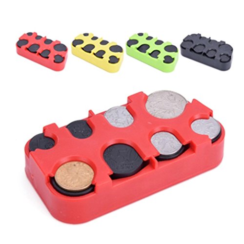 Caja para monedas euro y dólares color rojo miniatura 2