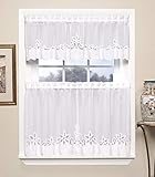 HC International Today's Curtain Plymouth Battenberg Curtain Panel Collection (White, 60W x 36' Tier Pair)