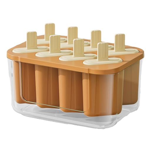 Moldes para paletas de hielo, molde de silicona de 8 cavidades para hacer paletas de hielo, herramienta casera de fácil liberación para hacer polos de hielo, yogur, pudín, mermelada de frutas