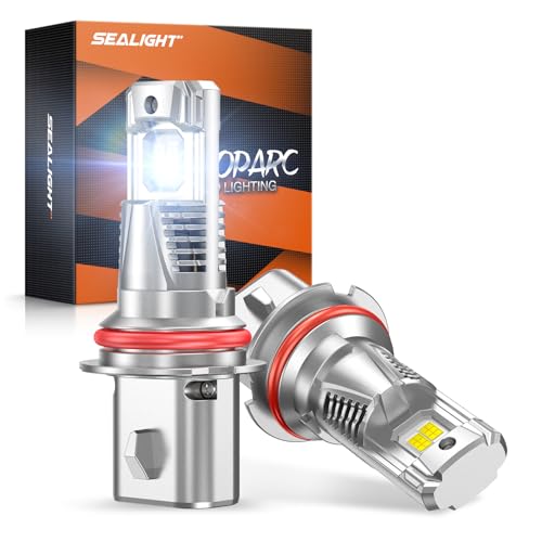 Image of SEALIGHT 9007 /HB5 LED Bulb, 46000LM 6500K Output Canbus Ready, 800% LED Headlight Bulbs For Powersports IP68 60000Hrs Lifespan, 1：1 Size 3Mins Installation, 2 Pack
