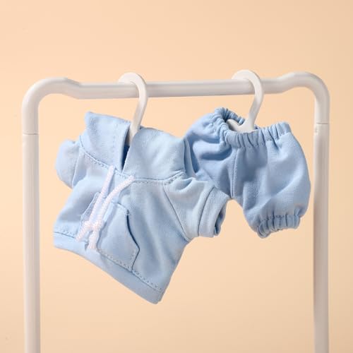 Image of 6.7 Inch Doll Clothes Set, Fun Fashion Doll Hoodies & Pants Cute Practical Costume Accessories for Figure Dressing (Blue)