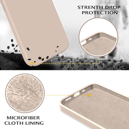 Image of DIZORO Microfiber Candy Case Compatible for iPhone 13 / iPhone 14 6.1 Inch Shockproof Slim Back Cover Liquid Silicone Case - Desert
