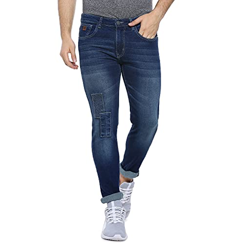 Image of Campus Sutra Men's Slim Jeans (AMZ22JN SHDKTP M PLN DBU AZ Dark Blue 34)