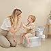 CheerTry 2-in-1 Toddler Potty Training Toilet - with Detachable Training Seat, Realistic Flushing Sound for Boys & Girls Ages 1-3 with Wipes Storage, Toilet Paper Holder