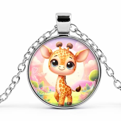 Collier cœur girafe exquis en acier, le bijou idéal pour vos soirées