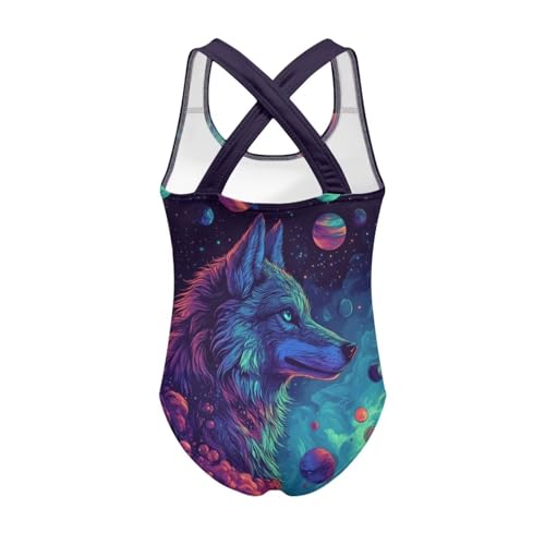 Image of Yzaoxia Girls' Swimwear One Piece Swimsuit for Kids Scoop Neck Bathing Suit Round Neck Swim Wear 5-14Y