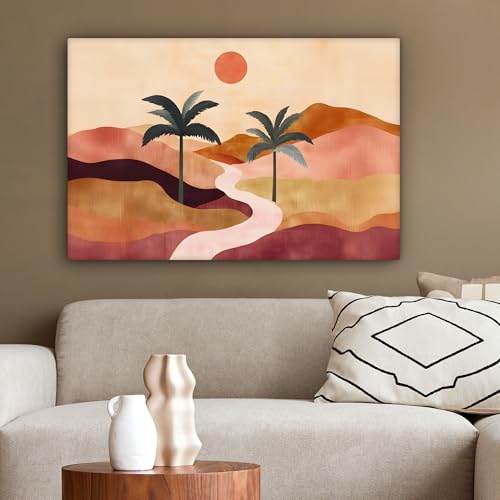 Deco chambre et salon moderne avec un tableau abstrait colore