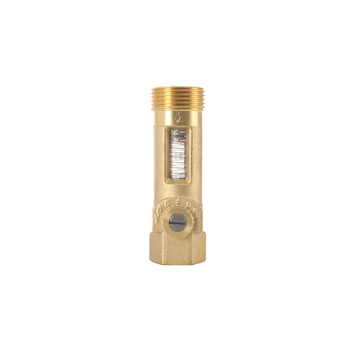 Misuratore di flusso in ottone, filettatura esterna 3/4 DN 20, portata 2-8 l/min